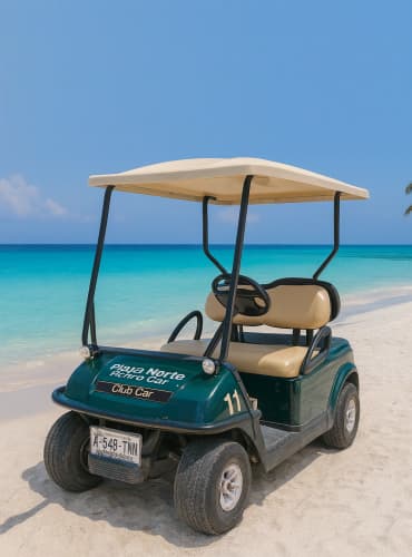 Isla Mujeres Golf Cart Rental - 4 passenger gasoline