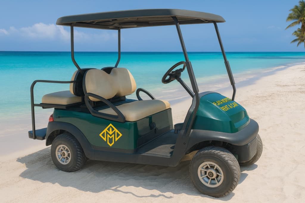 Isla Mujeres Golf Cart Rental – 4px Electric Isla Mujeres Golf Cart Rental - Playa Norte Rent a Car
